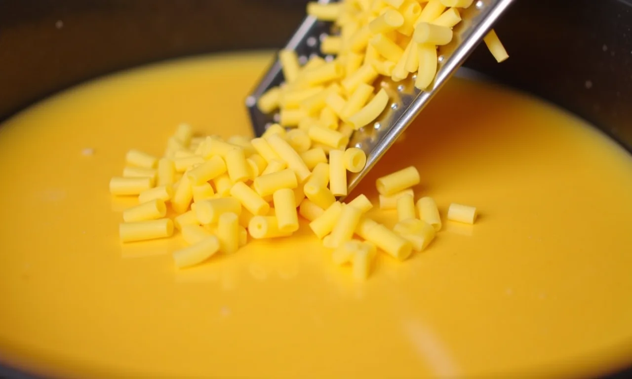 Queijos Gruyère e Emmental sendo ralados para fondue.