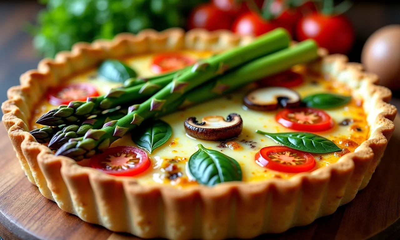Quiche com recheio variado.
