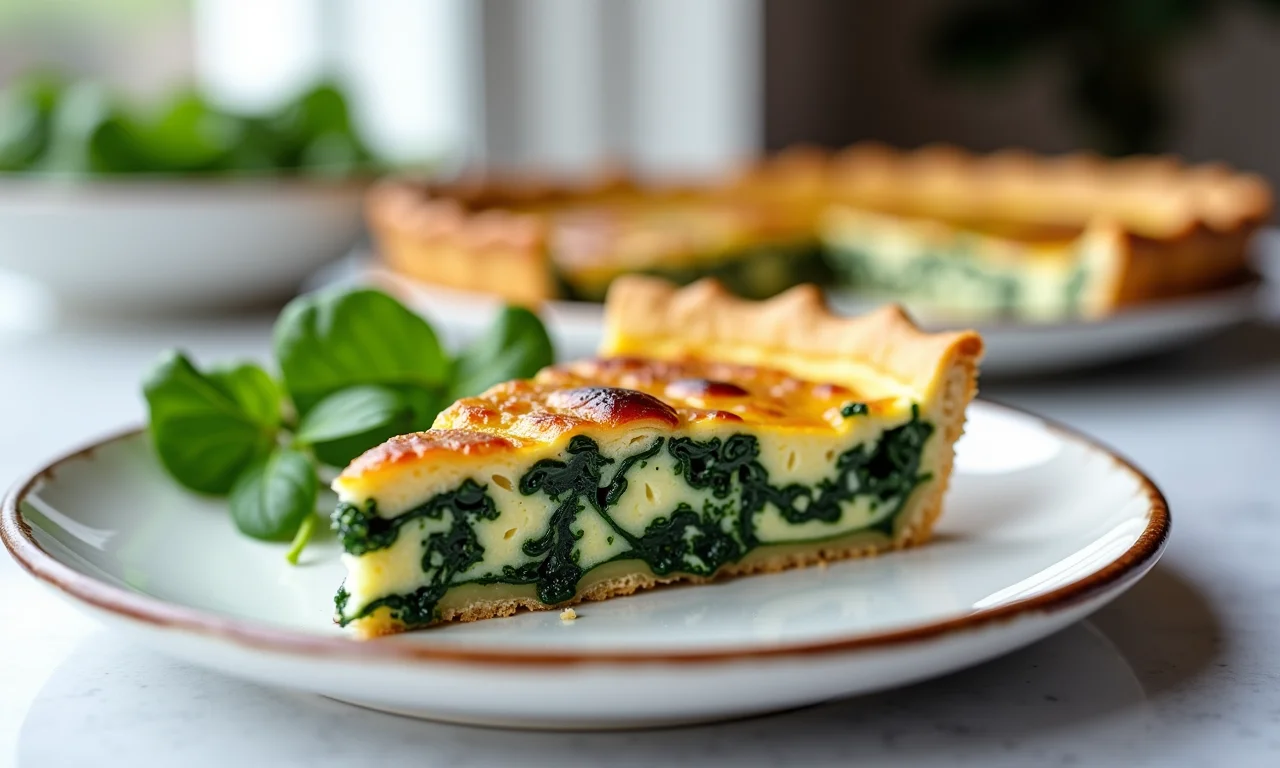 Quiche de espinafre com ricota.