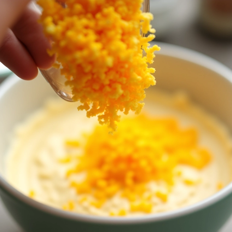 Raspas de laranja adicionando um toque especial ao bolo.