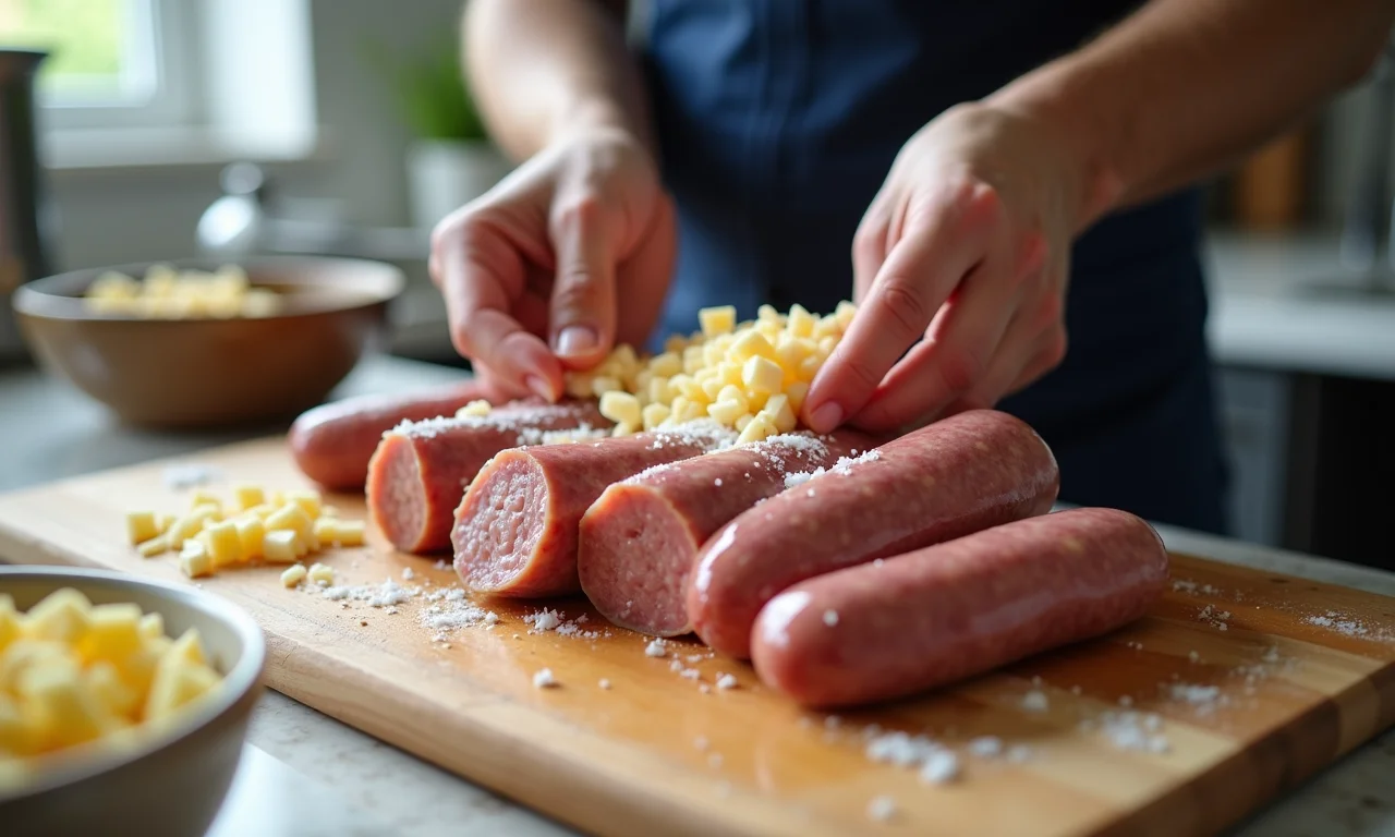 Receita de linguiça de porco com queijo caseira.
