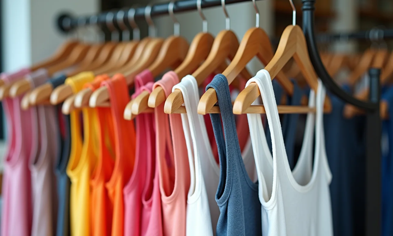 Regatas de viscose para revenda em loja.