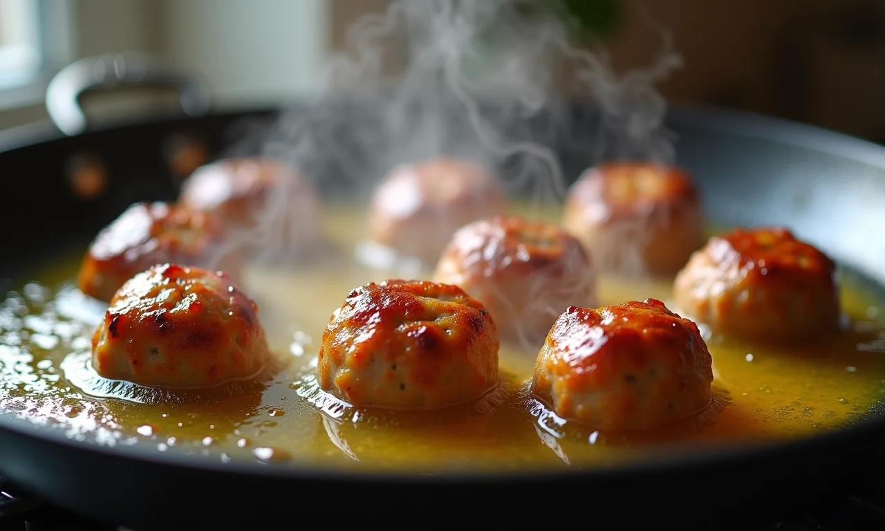 Relação entre óleo quente e bolinho sequinho.