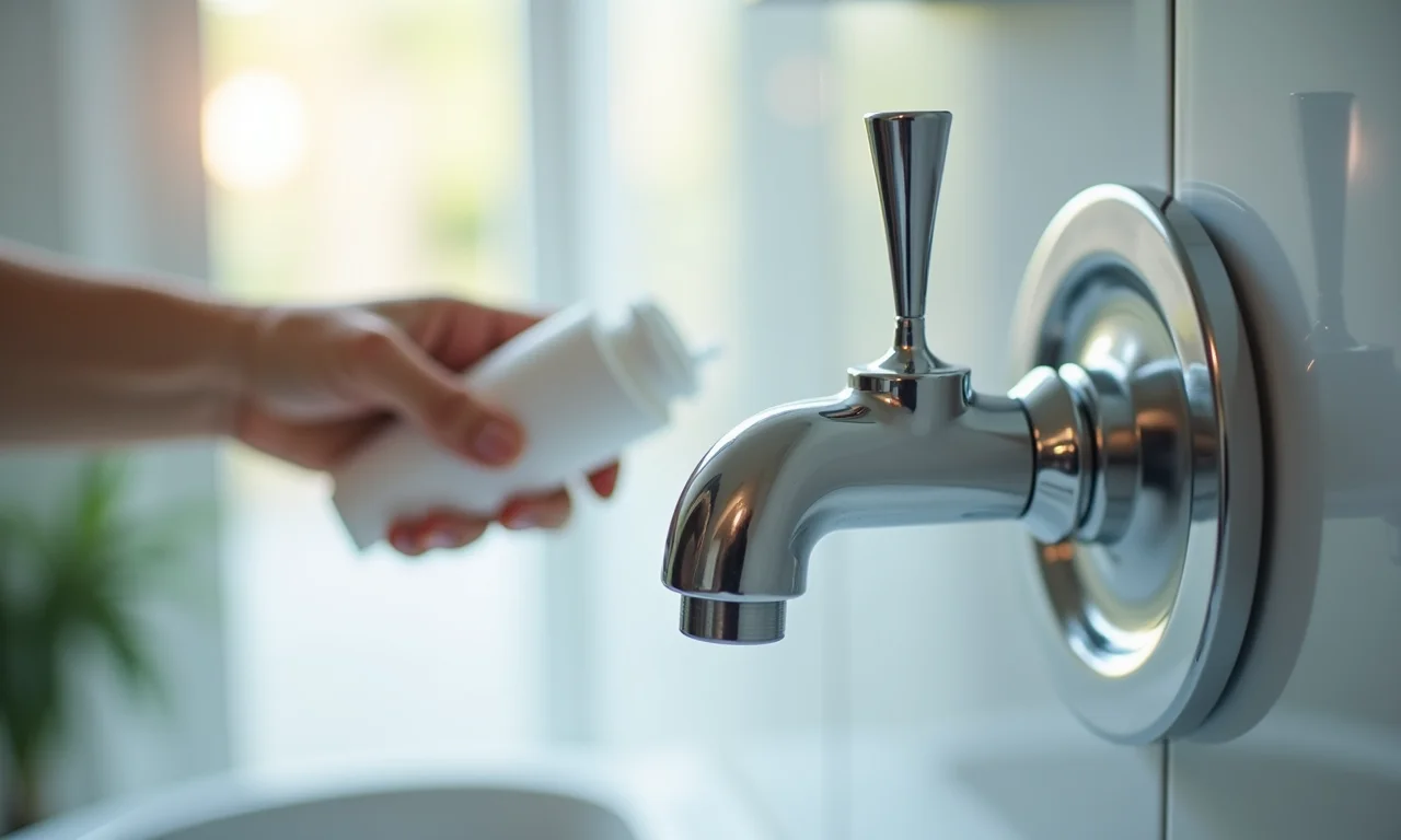 Revestimento anti-ferrugem em porta shampoo de metal.