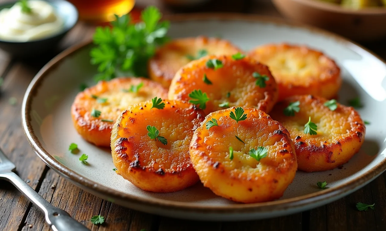 Rösti de batata suíço crocante e dourado.