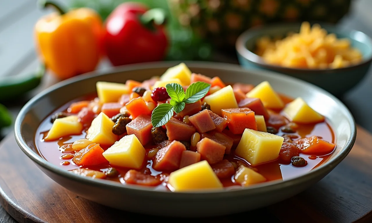 Salpicão agridoce com frutas, uma explosão de sabores.