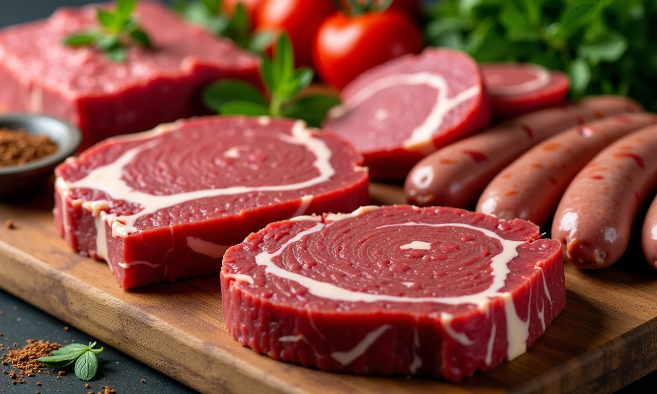 Seleção de carnes para preparar uma deliciosa macarronada.