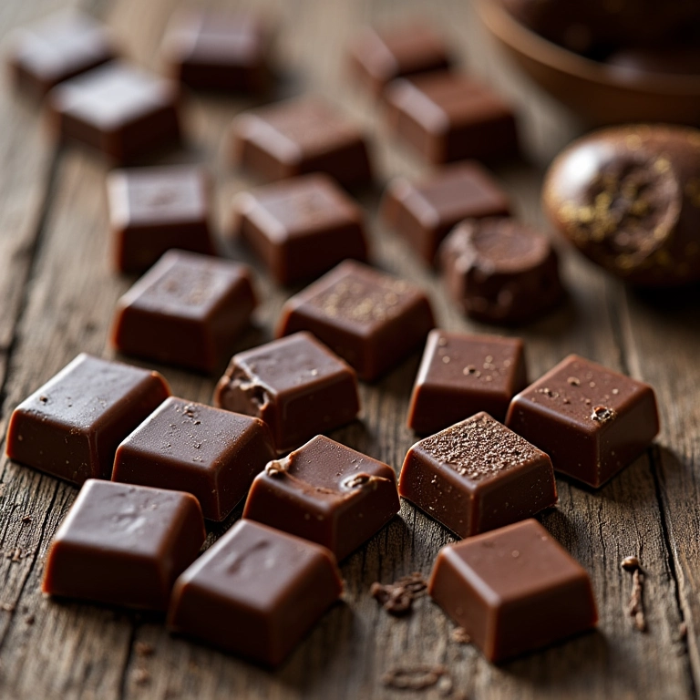 Seleção de chocolates de alta qualidade para usar nos copinhos.
