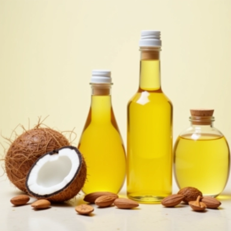 Seleção de óleos vegetais para shampoo caseiro.