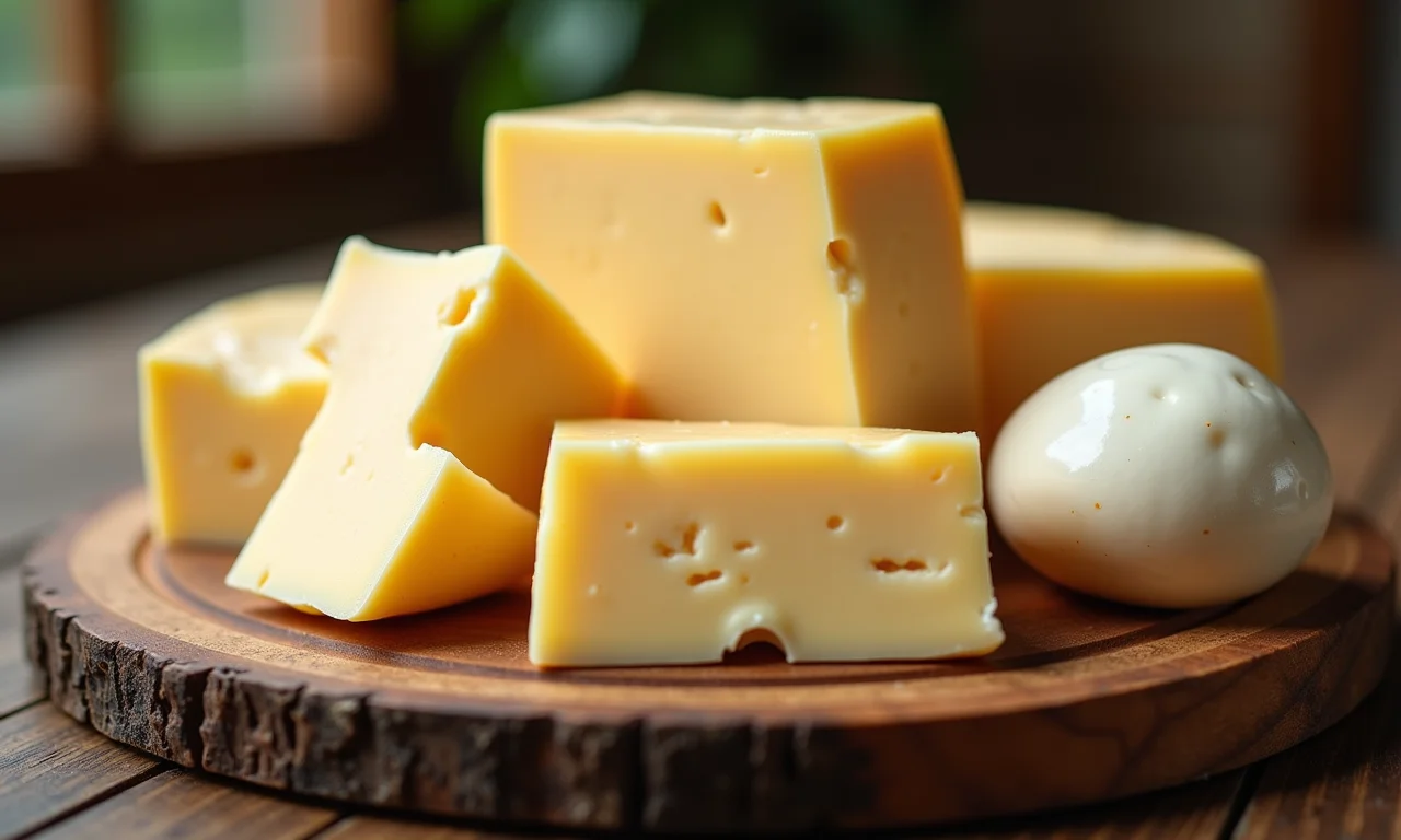 Seleção de queijos de qualidade para um gratinado perfeito.