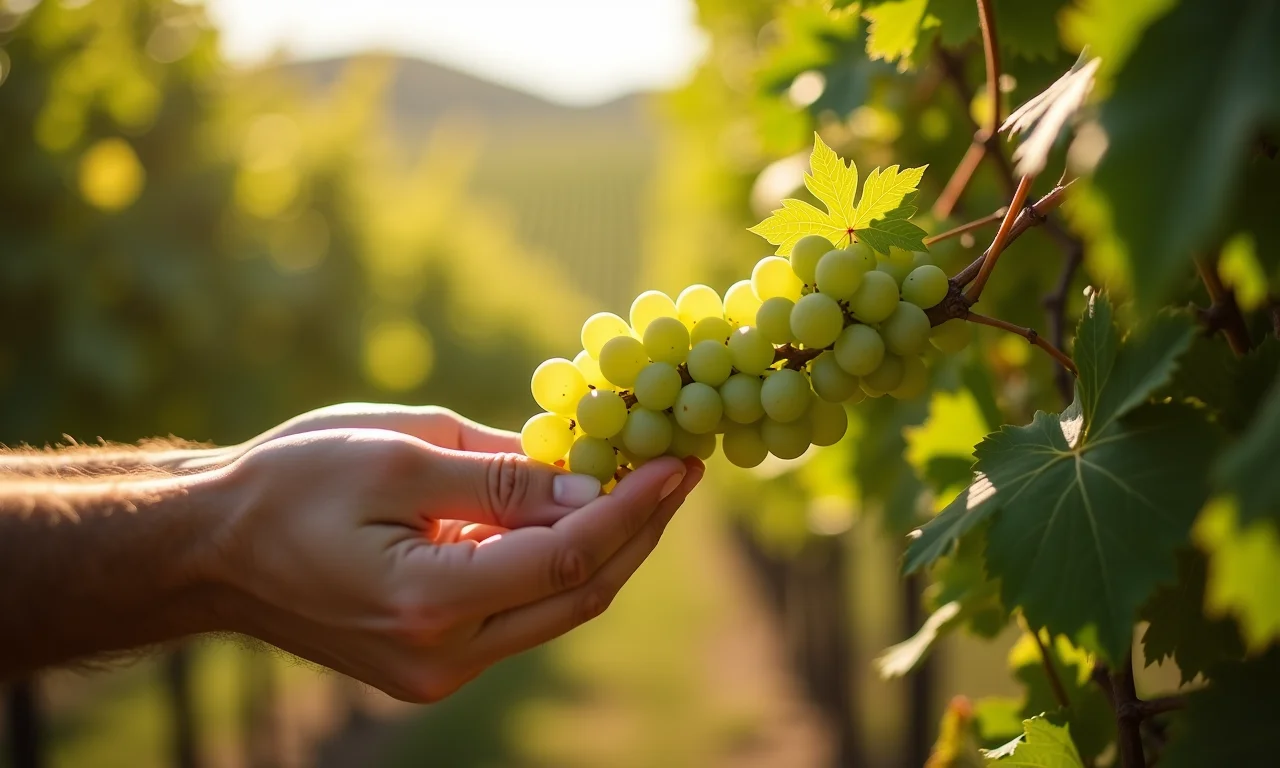 Seleção de ramos saudáveis para estacas de uva.