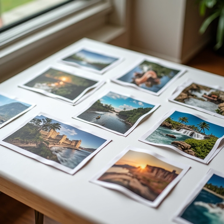 Selecionando fotos perfeitas para slides.