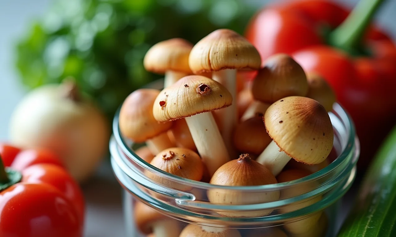 Shimeji fresco armazenado na geladeira.