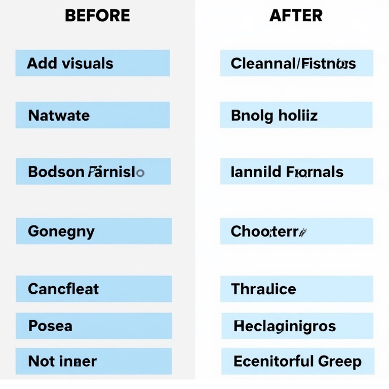 Slide antes e depois da melhoria.