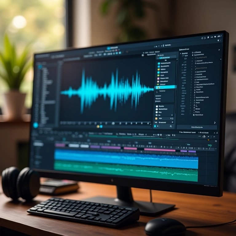 Software de animação com edição de áudio.