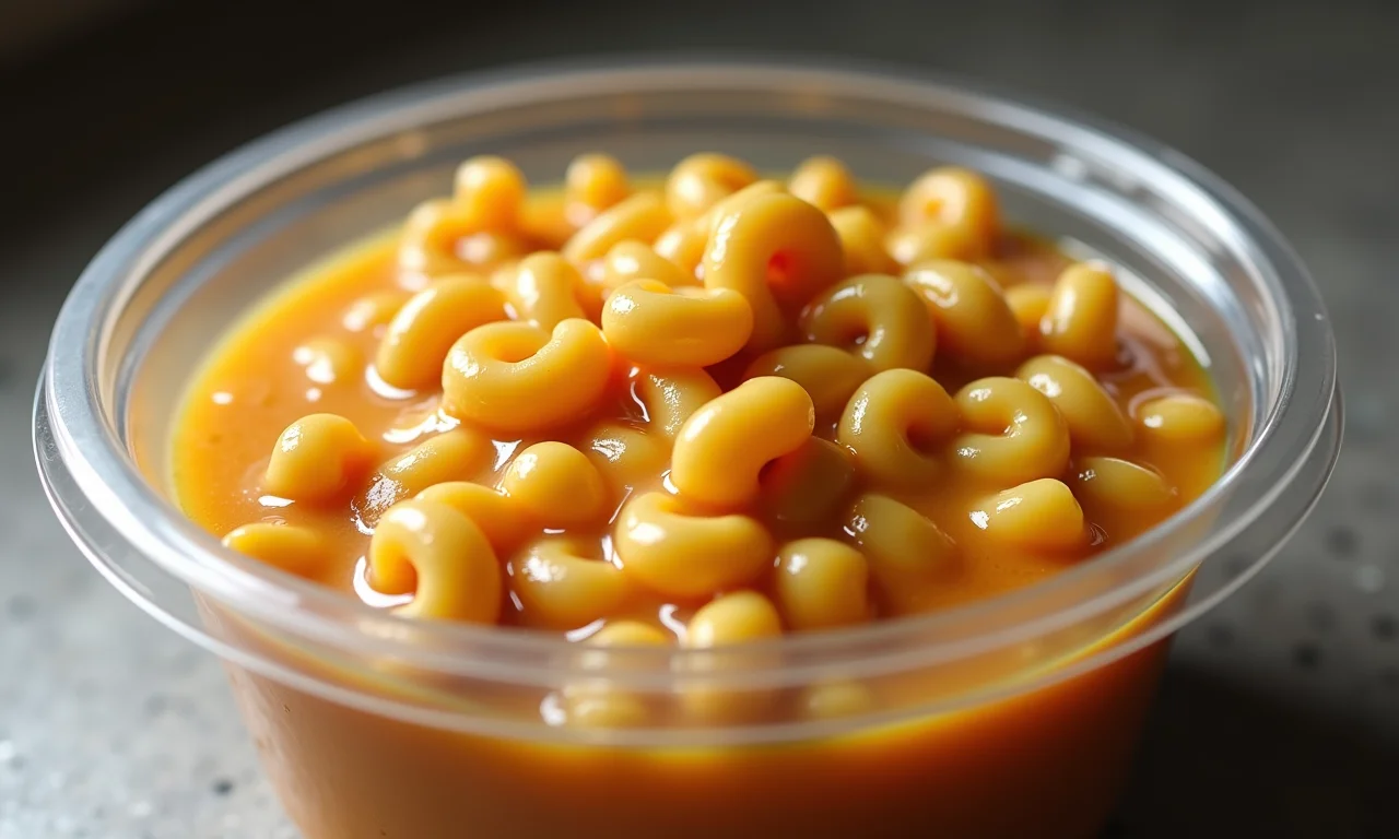 Sopa de macarrão com feijão congelada.