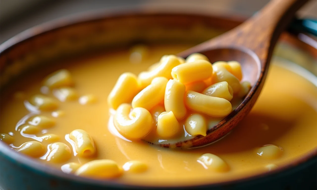 Sopa de macarrão com feijão engrossando.