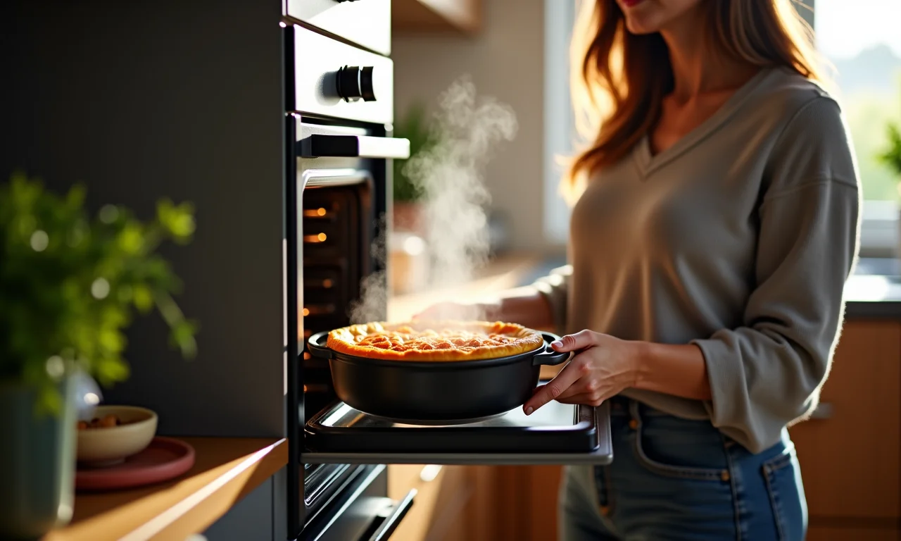Suflê de cenoura saindo do forno.