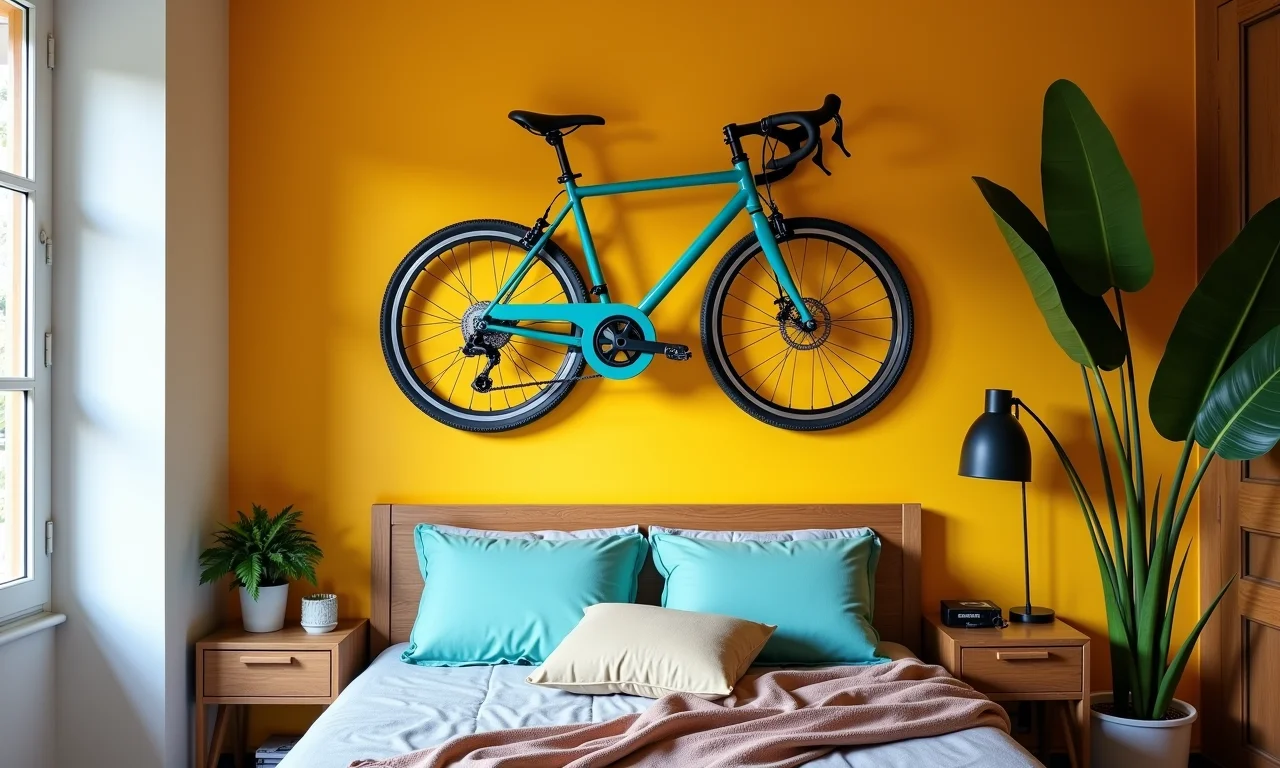 Suporte de bicicleta personalizado com pintura criativa.