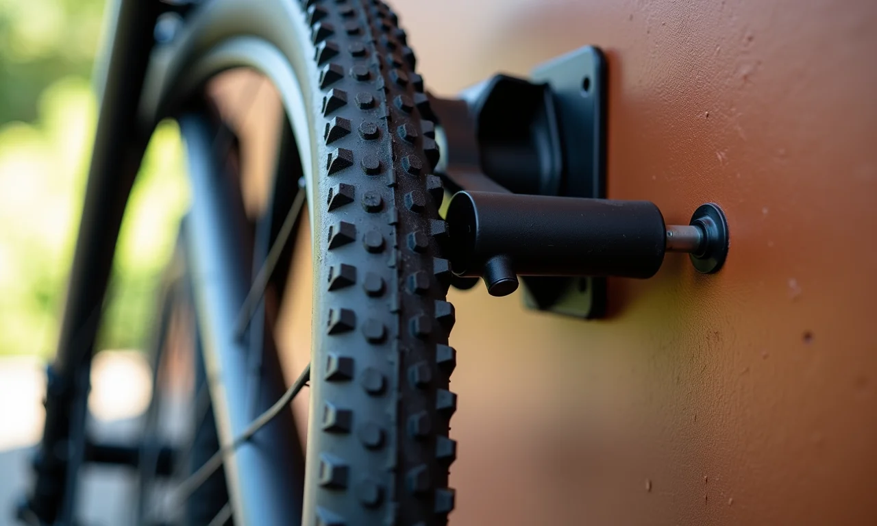 Suporte de parede protege bicicleta de arranhões e danos.