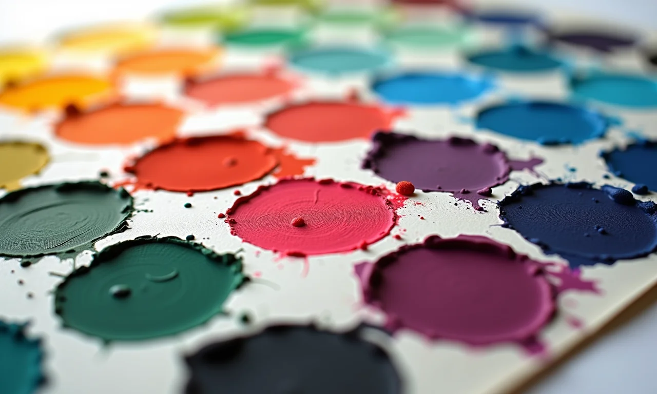 Tabela de cores e efeitos de tintas para pintura de parede.