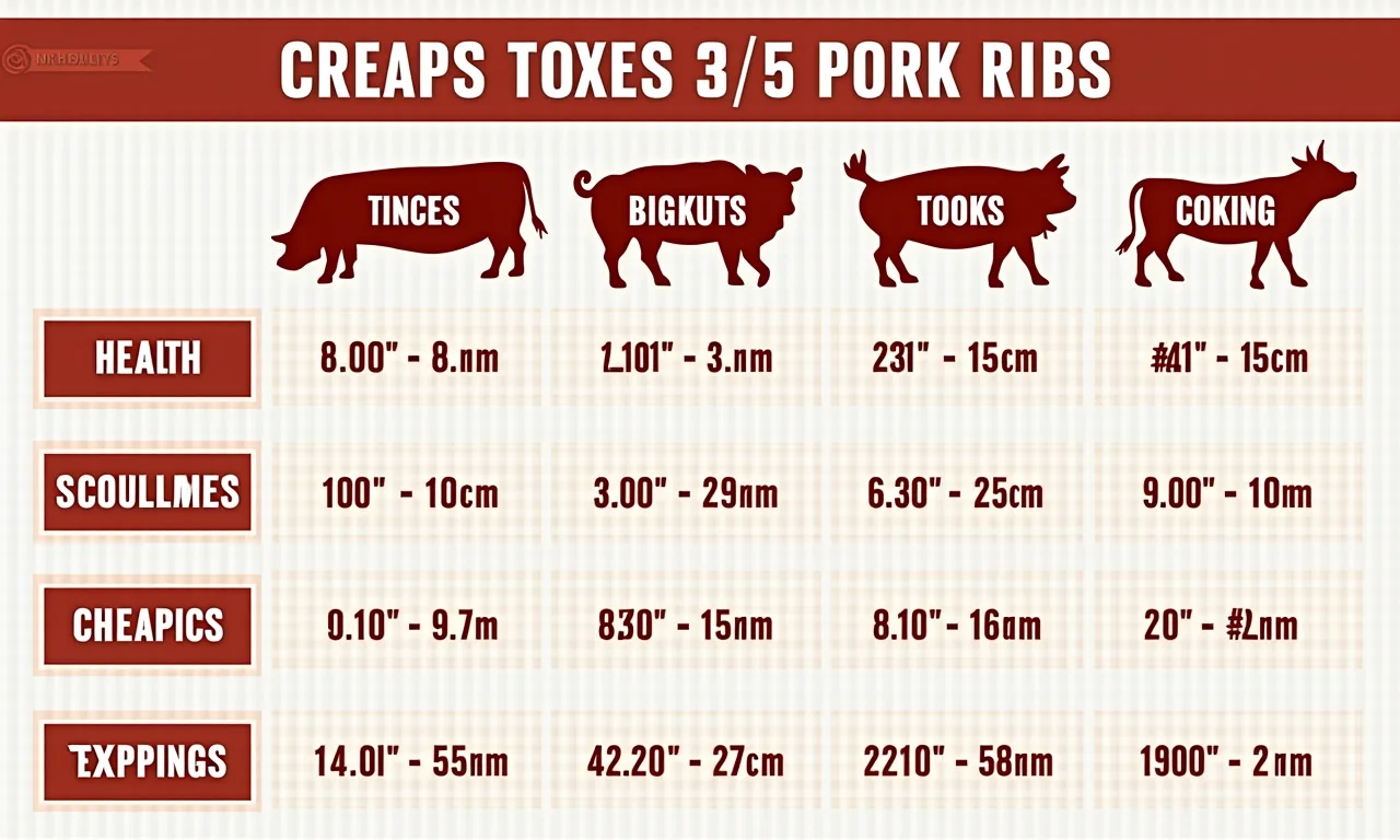 Tabela de tempos e temperaturas para costela suína.