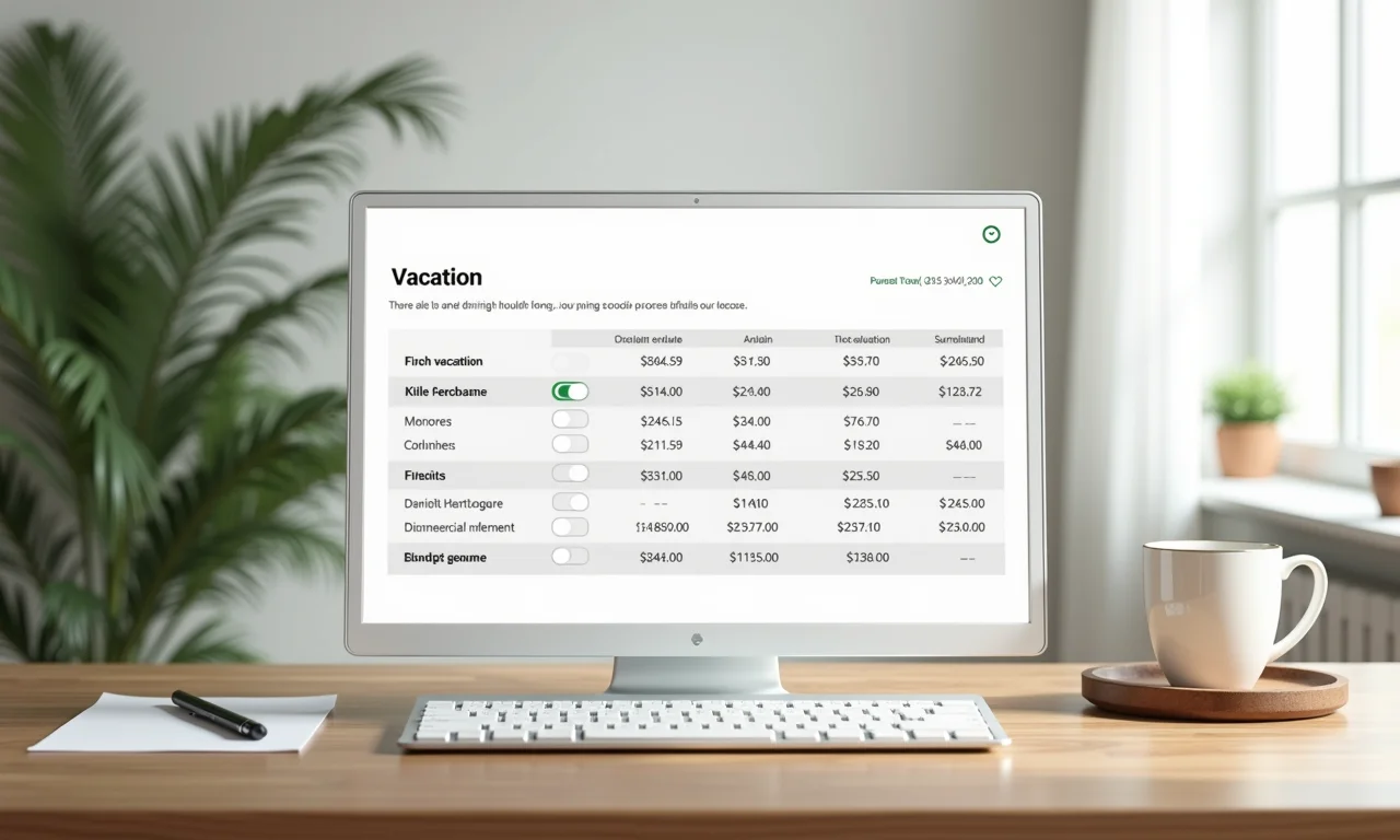 Tabela HTML explicativa sobre cálculo de férias.