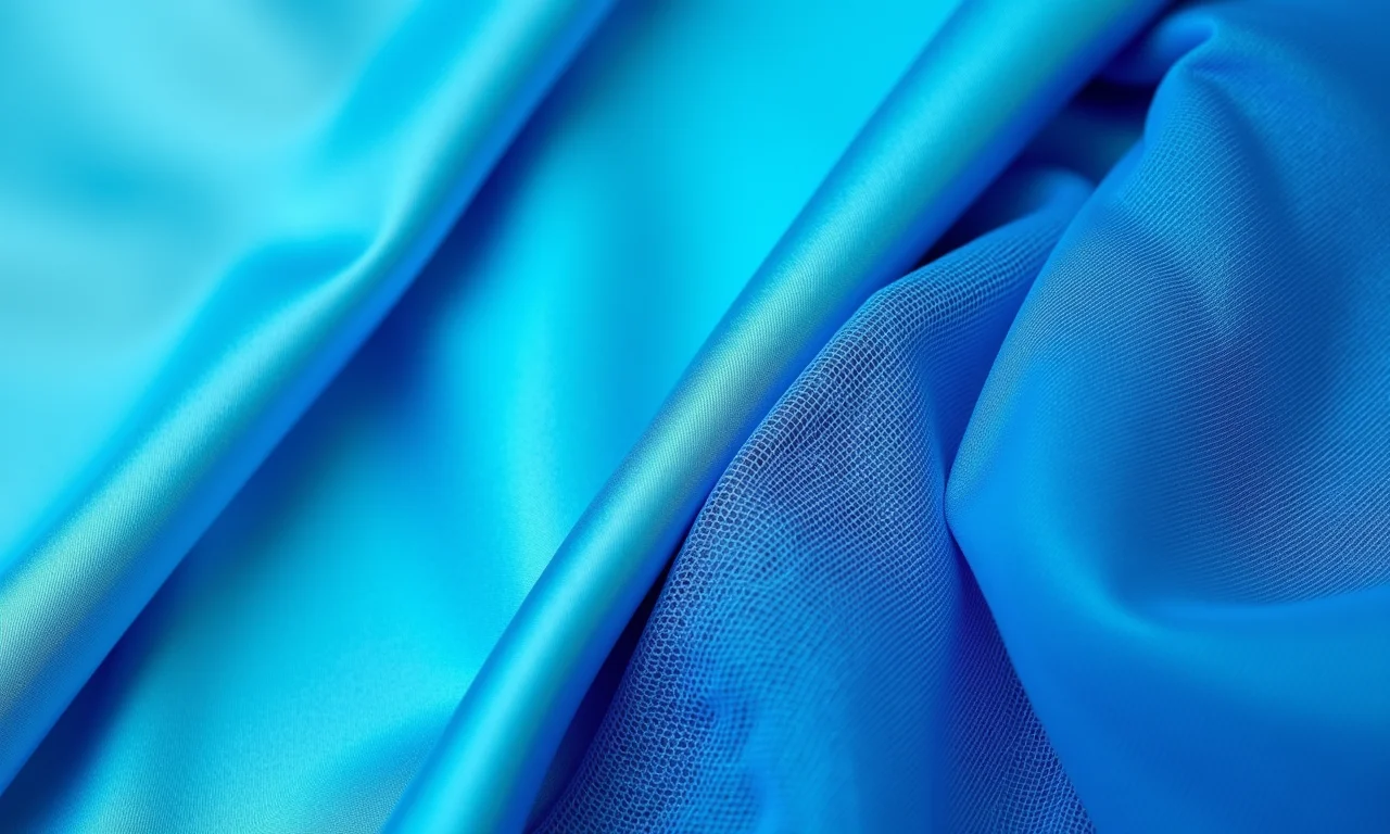 Tecidos azuis: cetim, chiffon e tule para vestido da Frozen.