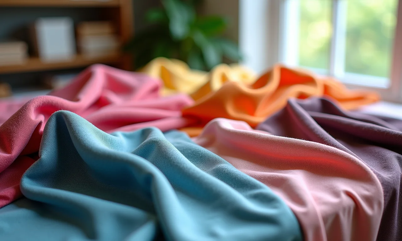 Tecidos de viscose estampados e coloridos.