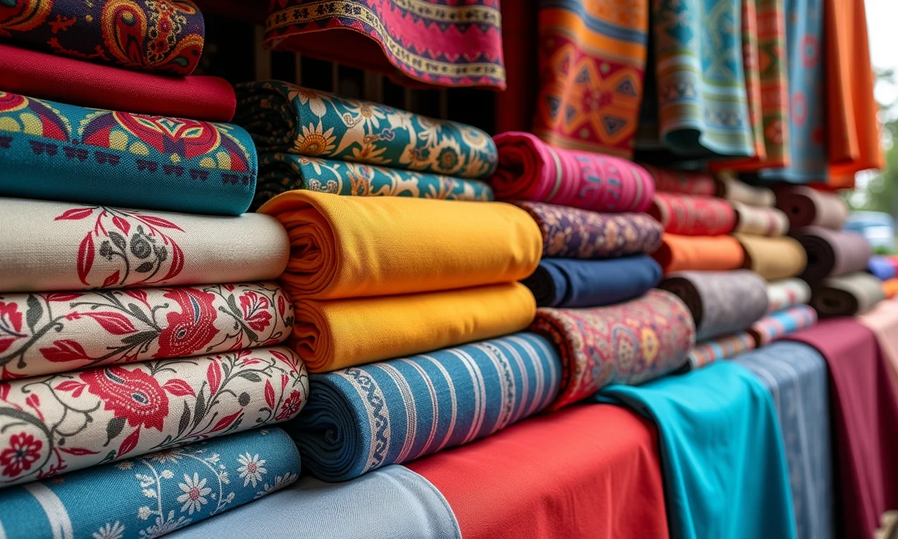 Tecidos variados da Casa do Artesanato para mostruários de joias.