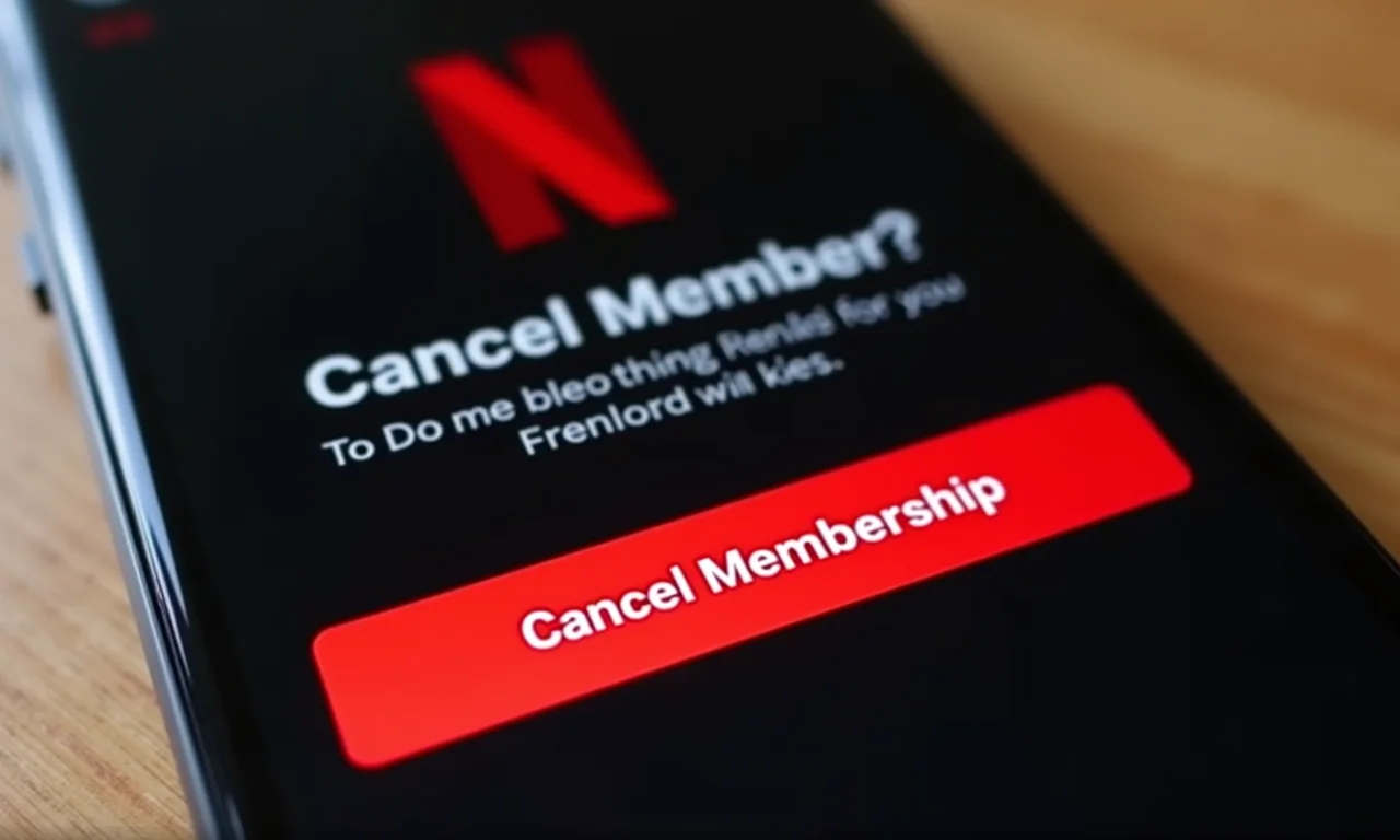 Tela de celular mostrando a confirmação do cancelamento da Netflix.