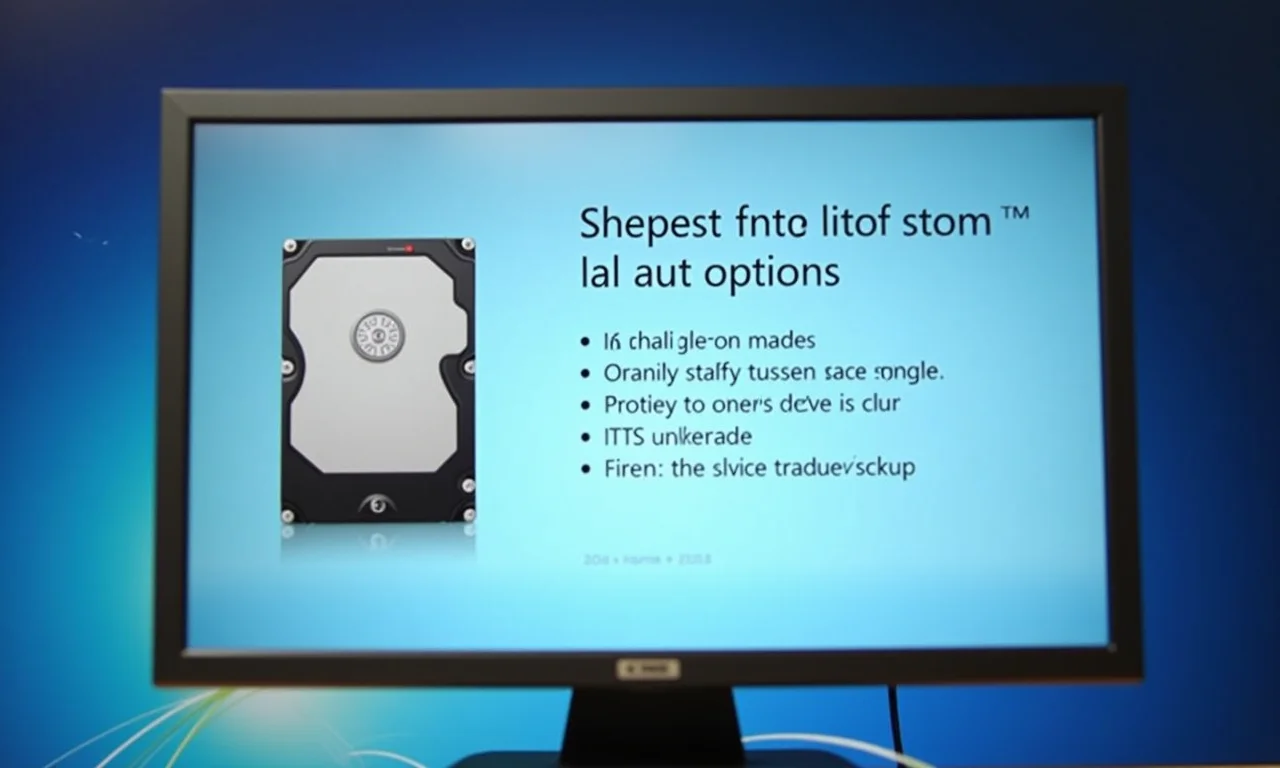Tela de opções de backup do Windows 7 mostrando diferentes tipos.