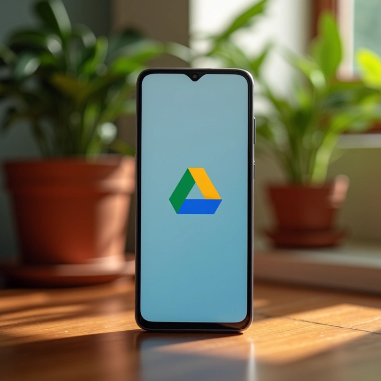 Tela do celular mostrando backup no Google Drive.