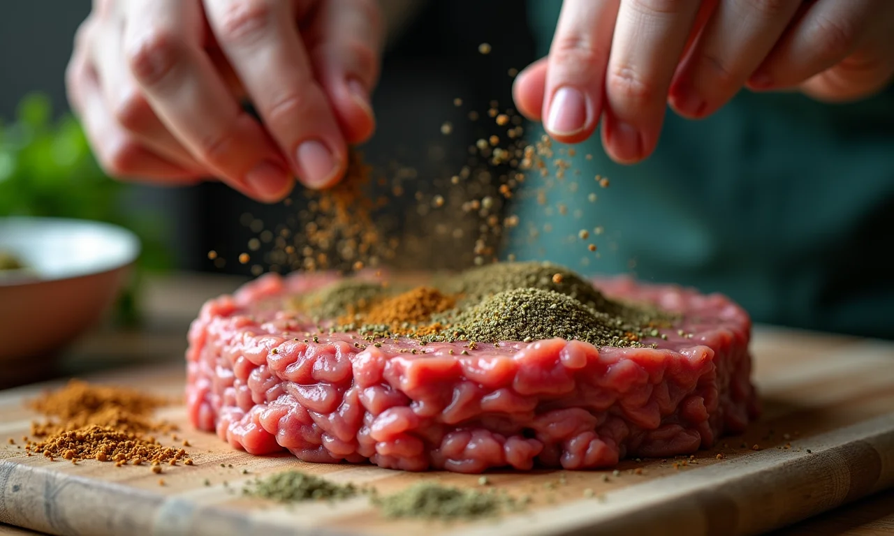 Tempero para bolinho de carne saboroso.