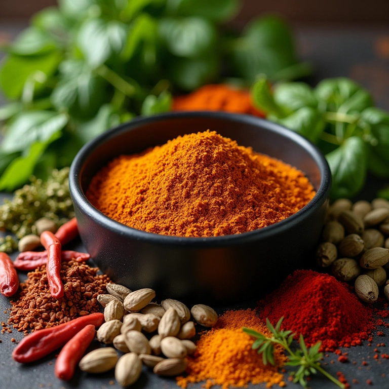 Temperos e ervas para feijão branco.