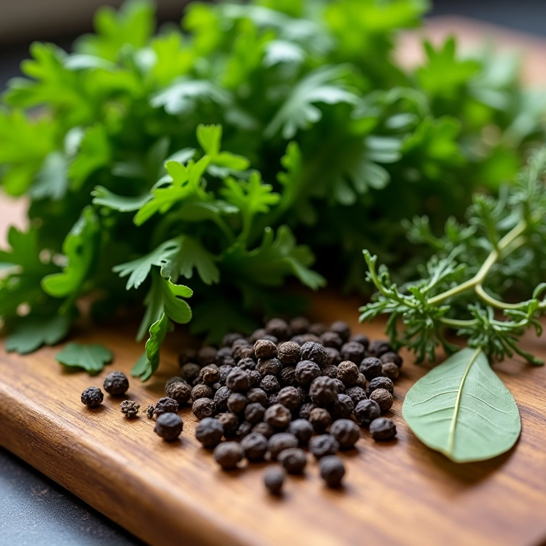 Temperos frescos e aromáticos para canja.