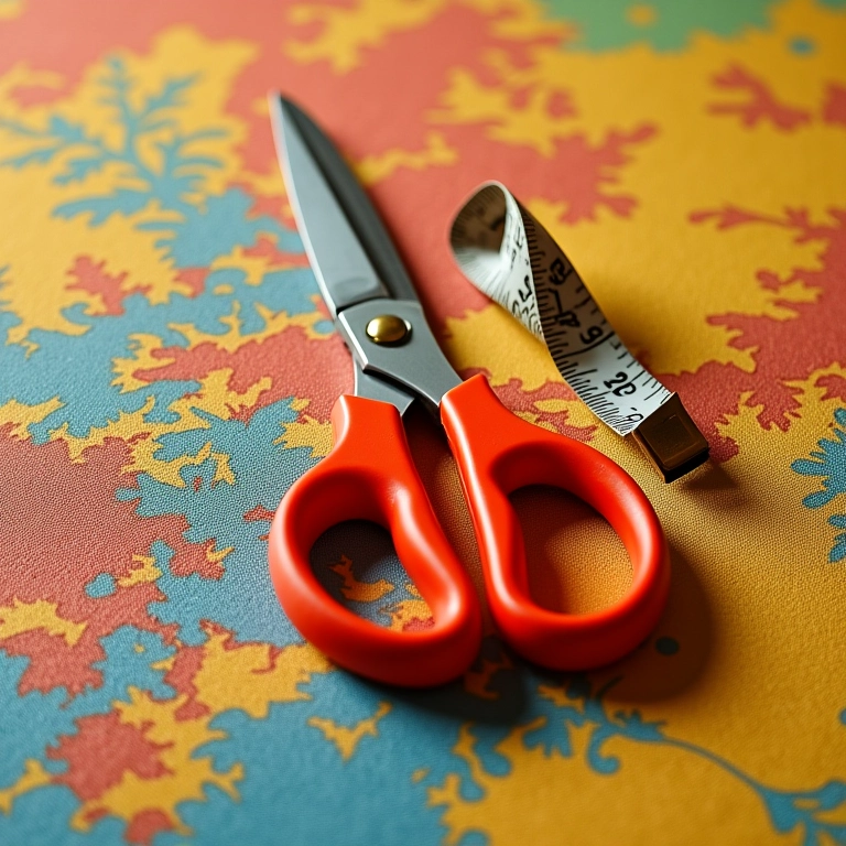 Tesoura e fita métrica para customização de cintos.