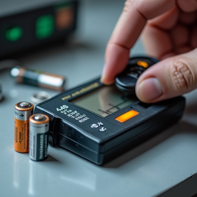 Testando a chave de polaridade com pilhas AA e AAA.