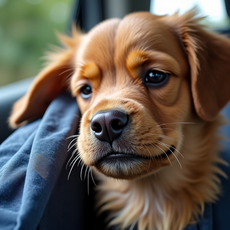 Testando tecidos para bolsa de cachorro.