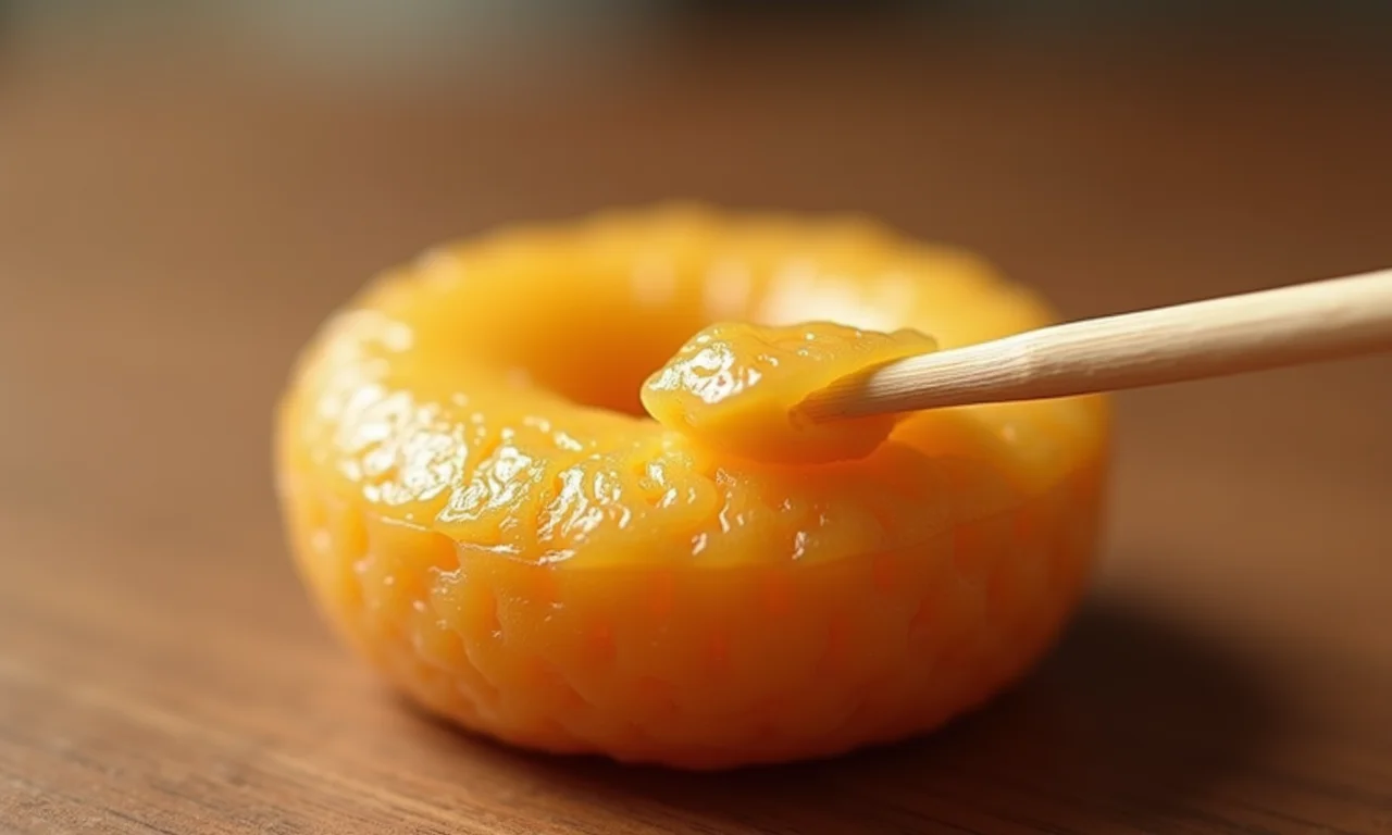 Teste do palito para verificar se o pudim está pronto.