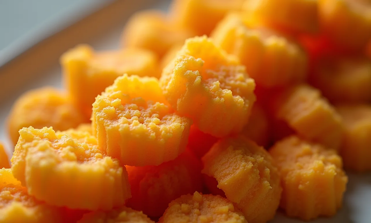 Textura do coquinho queimado de perto.