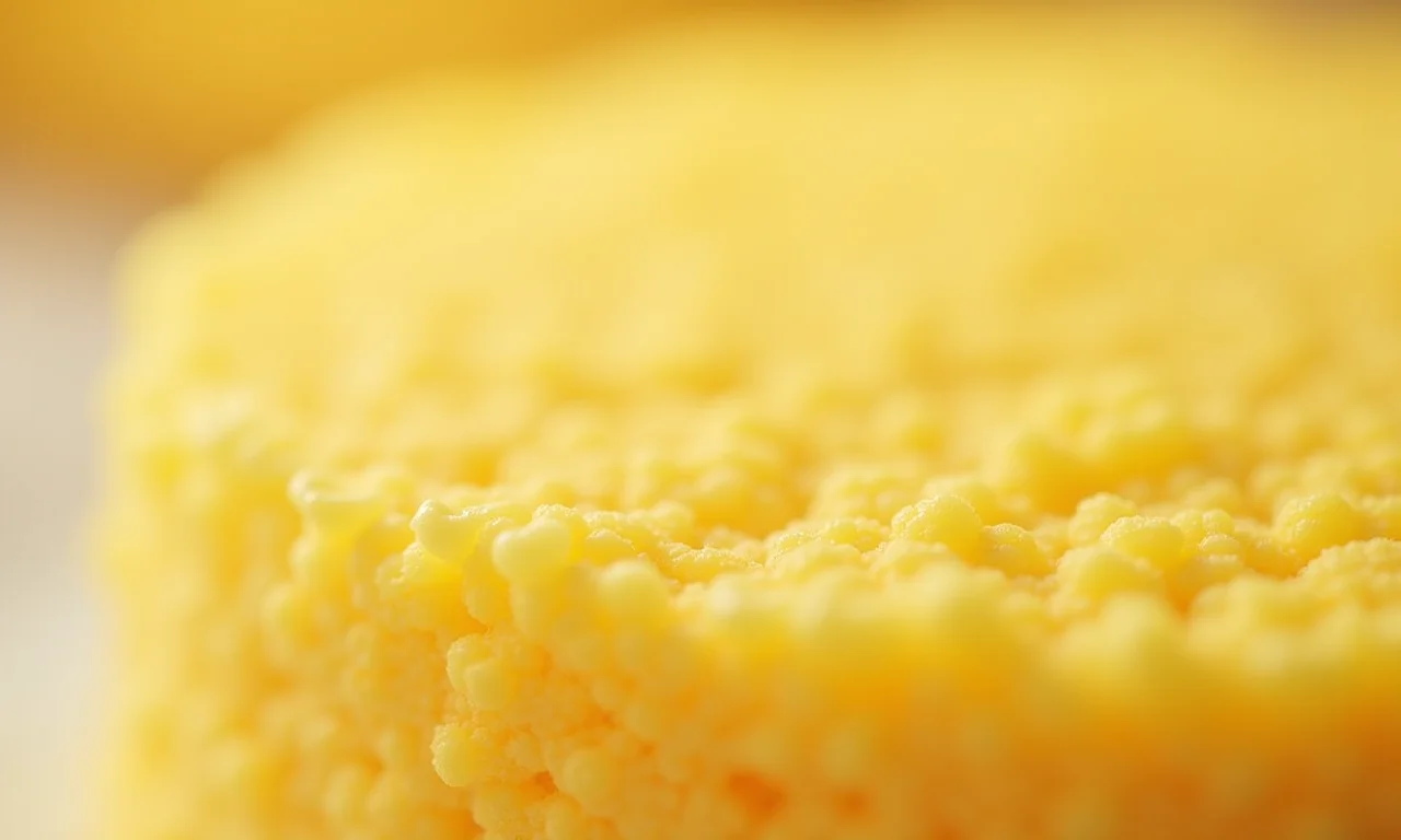 Textura fofinha do bolo de fubá.