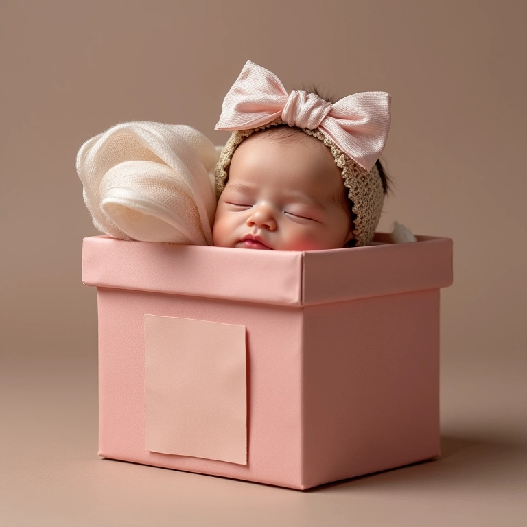 Tiara de meia de seda embrulhada para presente.