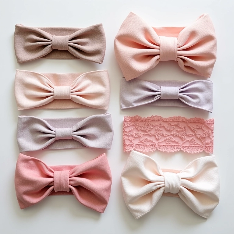 Tiaras de meia de seda e outros materiais.