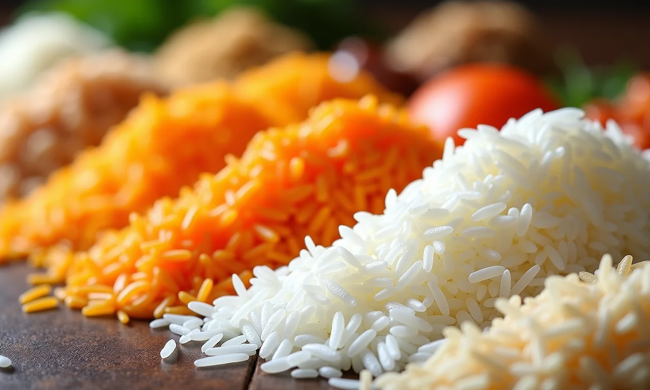 Tipos de arroz: basmati, integral, para sushi.