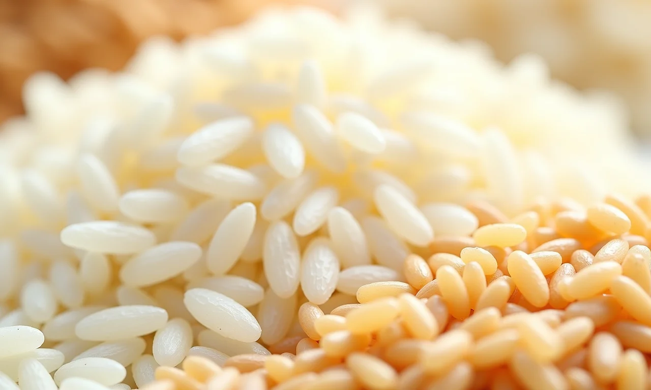 Tipos de arroz para arroz doce: grão curto, longo e Arbório.