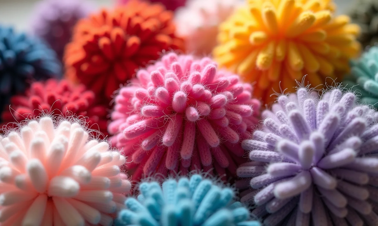 Tipos de fio para fazer pompom de pelúcia.