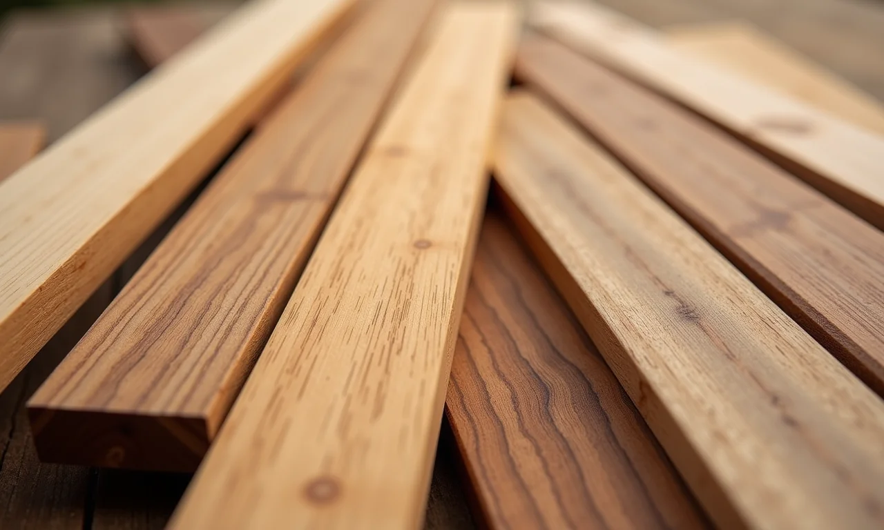 Tipos de madeira ideais para gôndolas: pinho, carvalho, cedro.