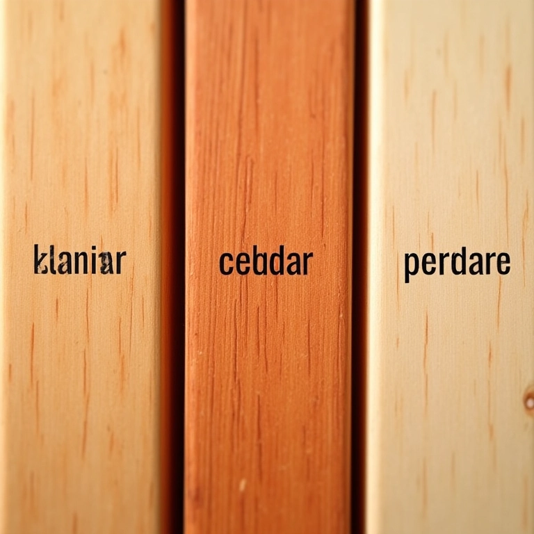 Tipos de madeira para treliça: cedro, pinho tratado, sequoia.