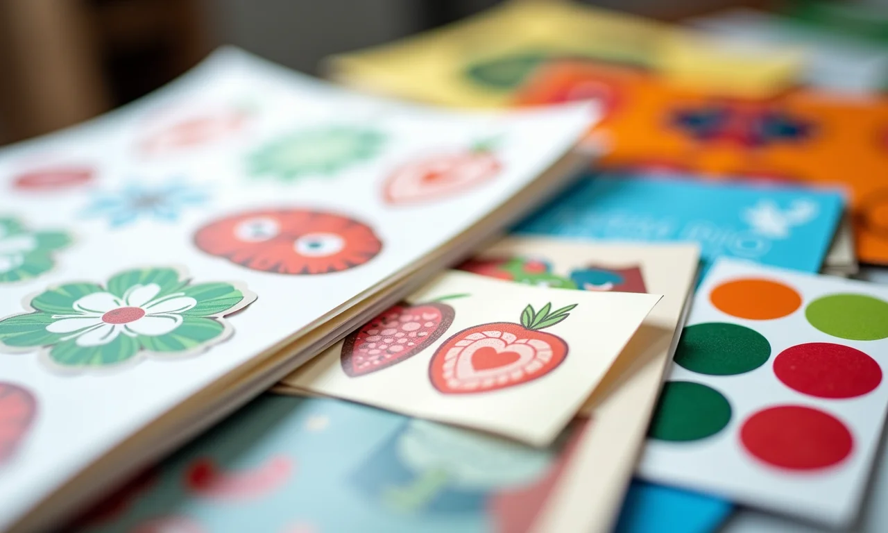 Tipos de papel adesivo para impressão caseira: glossy, matte, transparente.